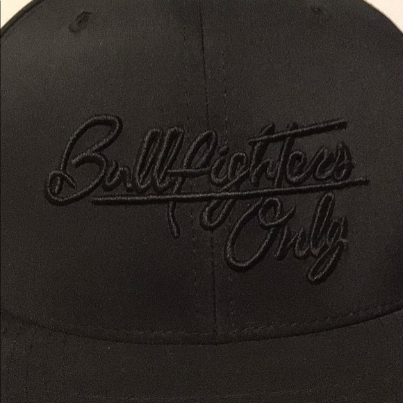 get Your Hooey BullFighters Only Sewn Flat Brim Snapback Black Cap Trucker Hat - Picture 2 of 7